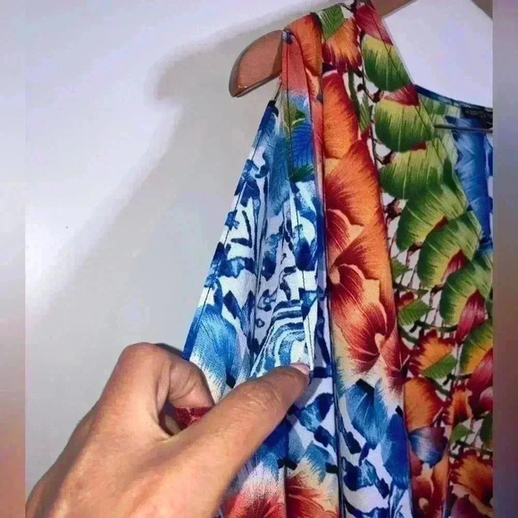 Alberto Makali Kimono Tropical Floral Top Tie Front - Picture 7 of 10